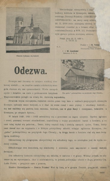 Budowa kosciola w Kroszynie nad Szczara Diecezja pinska s 1