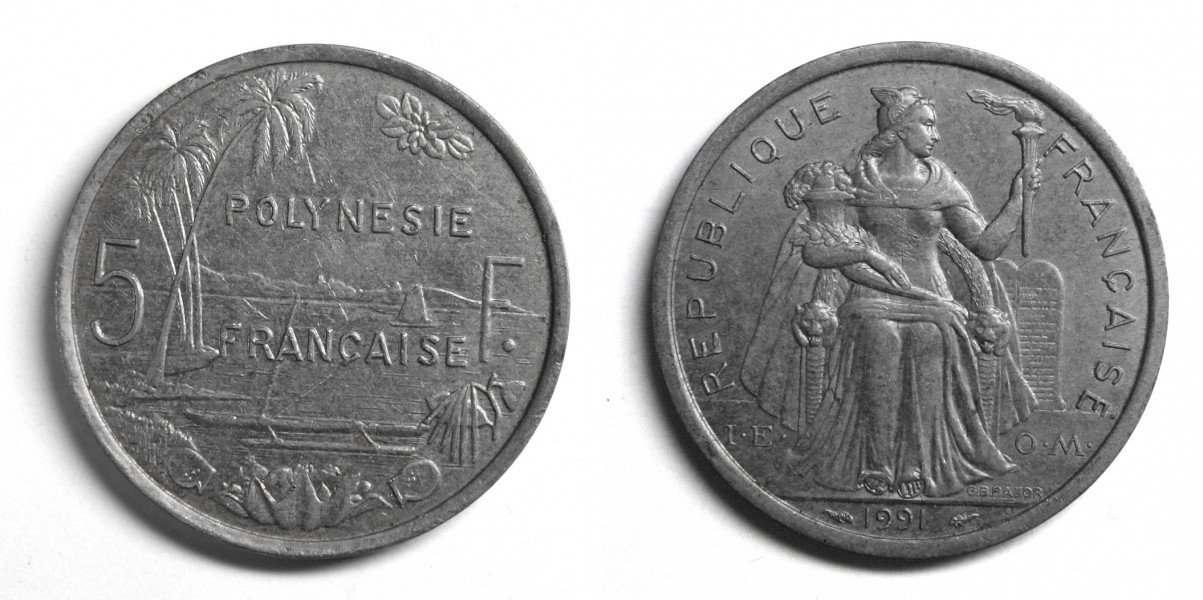 Coin 5 XPF French Polynesia