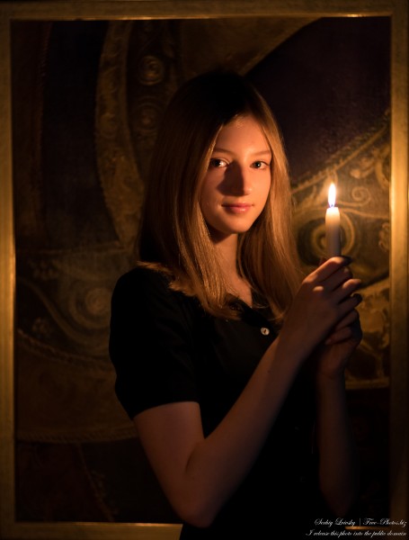 Martha - a 13-year-old natural blonde girl, second photo session by Serhiy Lvivsky, taken in December 2023, picture 1
