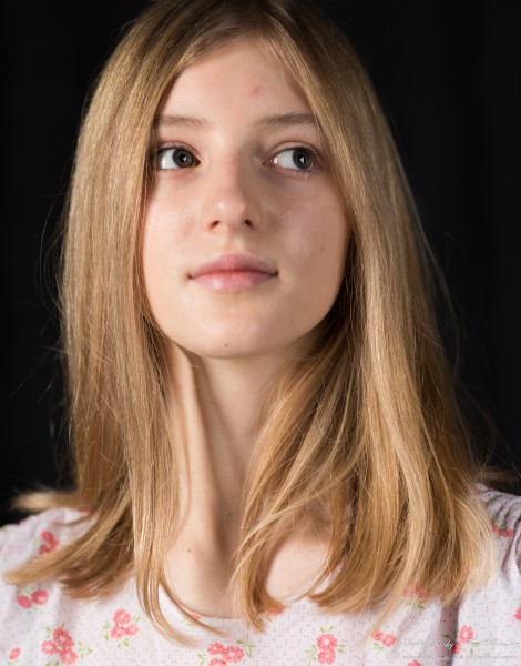 Martha - a 13-year-old natural blonde girl, second photo session by Serhiy Lvivsky, taken in December 2023, picture 9