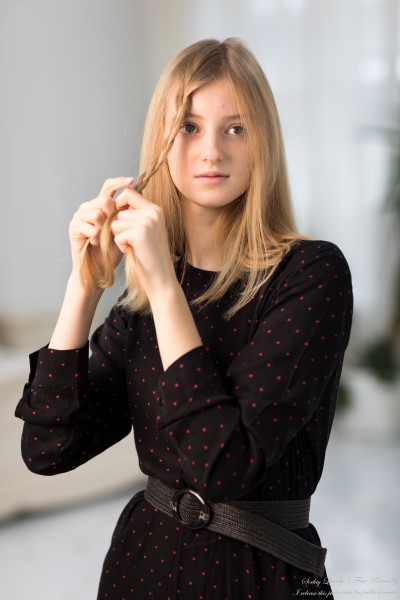 Martha - a 13-year-old natural blonde girl, second photo session by Serhiy Lvivsky, taken in December 2023, picture 20