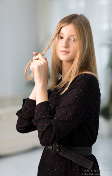 Martha - a 13-year-old natural blonde girl, second photo session by Serhiy Lvivsky, taken in December 2023, picture 21