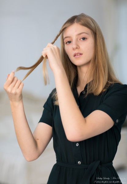 Martha - a 13-year-old natural blonde girl, second photo session by Serhiy Lvivsky, taken in December 2023, picture 24