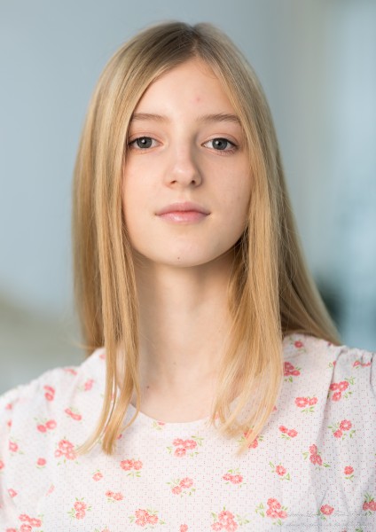 Martha - a 13-year-old natural blonde girl, second photo session by Serhiy Lvivsky, taken in December 2023, picture 29
