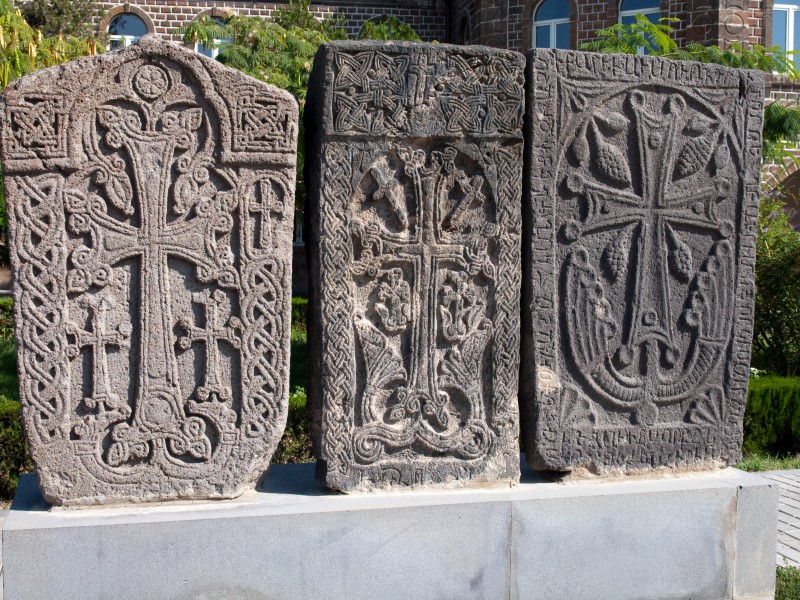 Kachkars at Echmiadzin Catherdral, Armenia