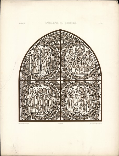 Monografie de la Cathedrale de Chartres - Atlas - Vitrail de la passion de Jesus Christ - Plan H - Feuille C