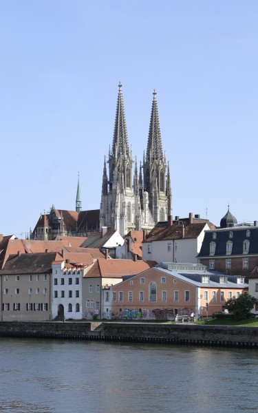 Old town with the Cathedral of Regensburg