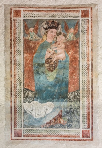 Velden Oberjeserz Filialkirche hl Michael Vorhalle Wandbild Madonna mit Kind 02052017 8058