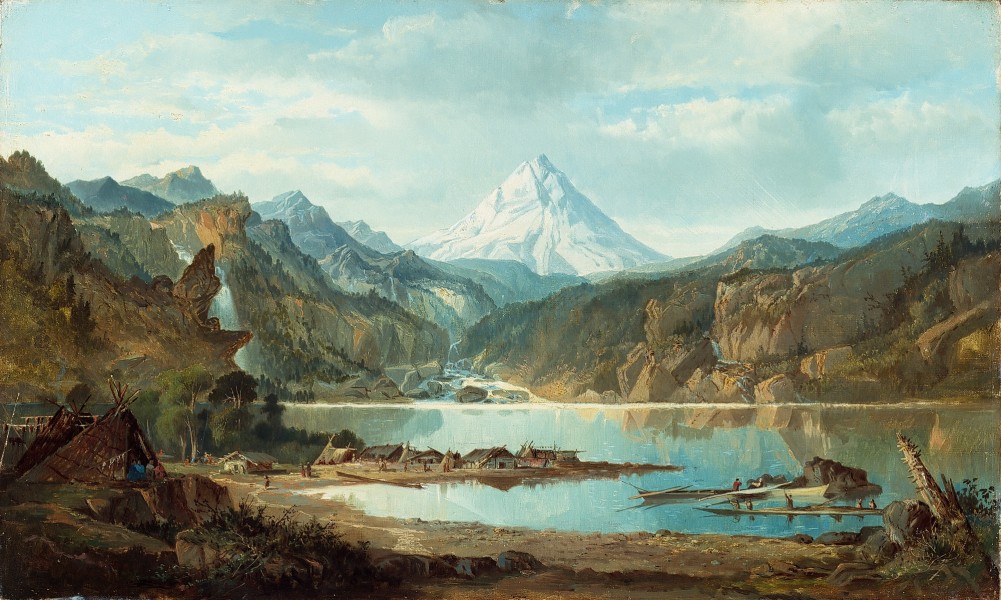 John Mix Stanley - Mountain Landscape with Indians