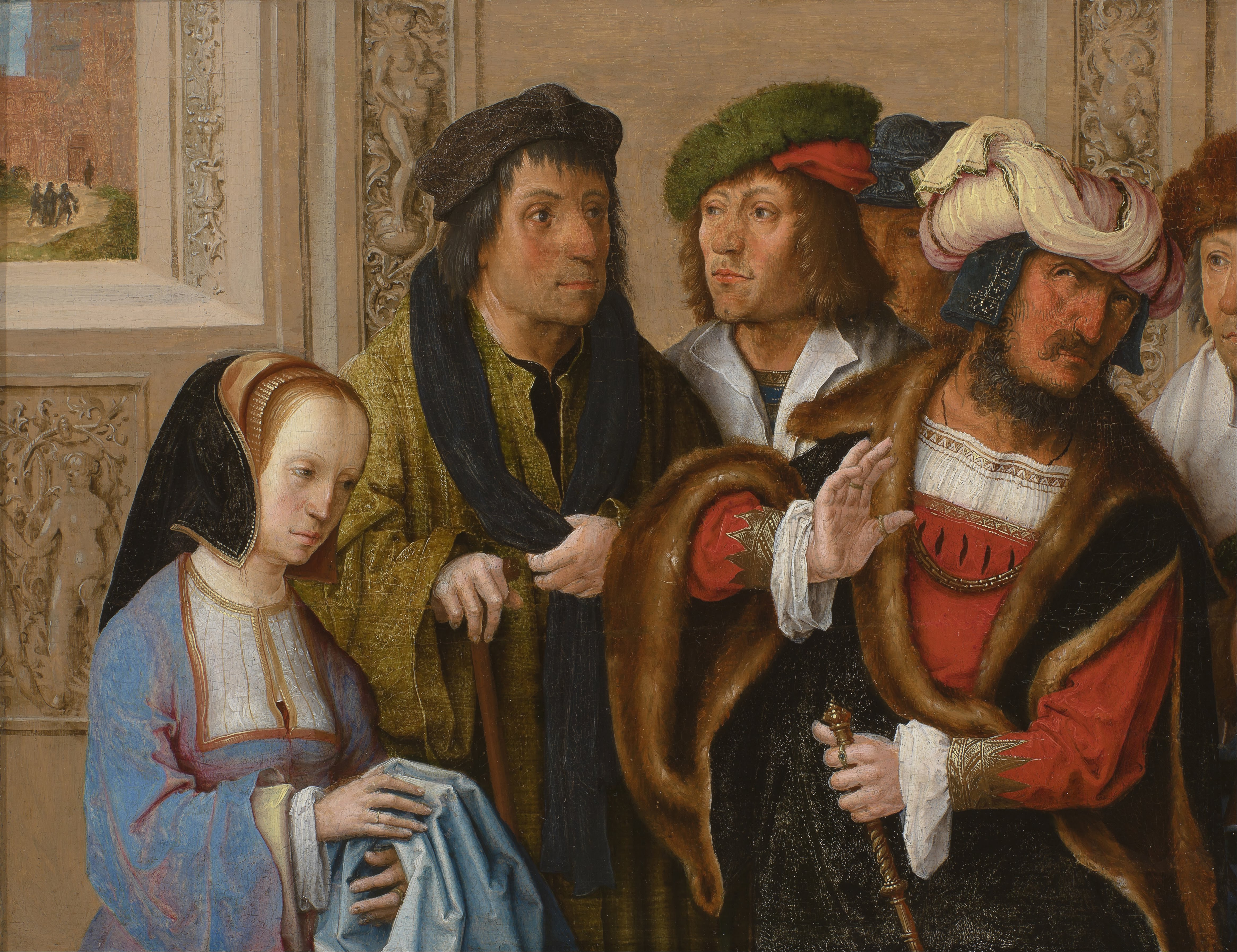 Lucas van Leyden - Potiphar's Wife Displays Joseph's Garment - Google Art Project