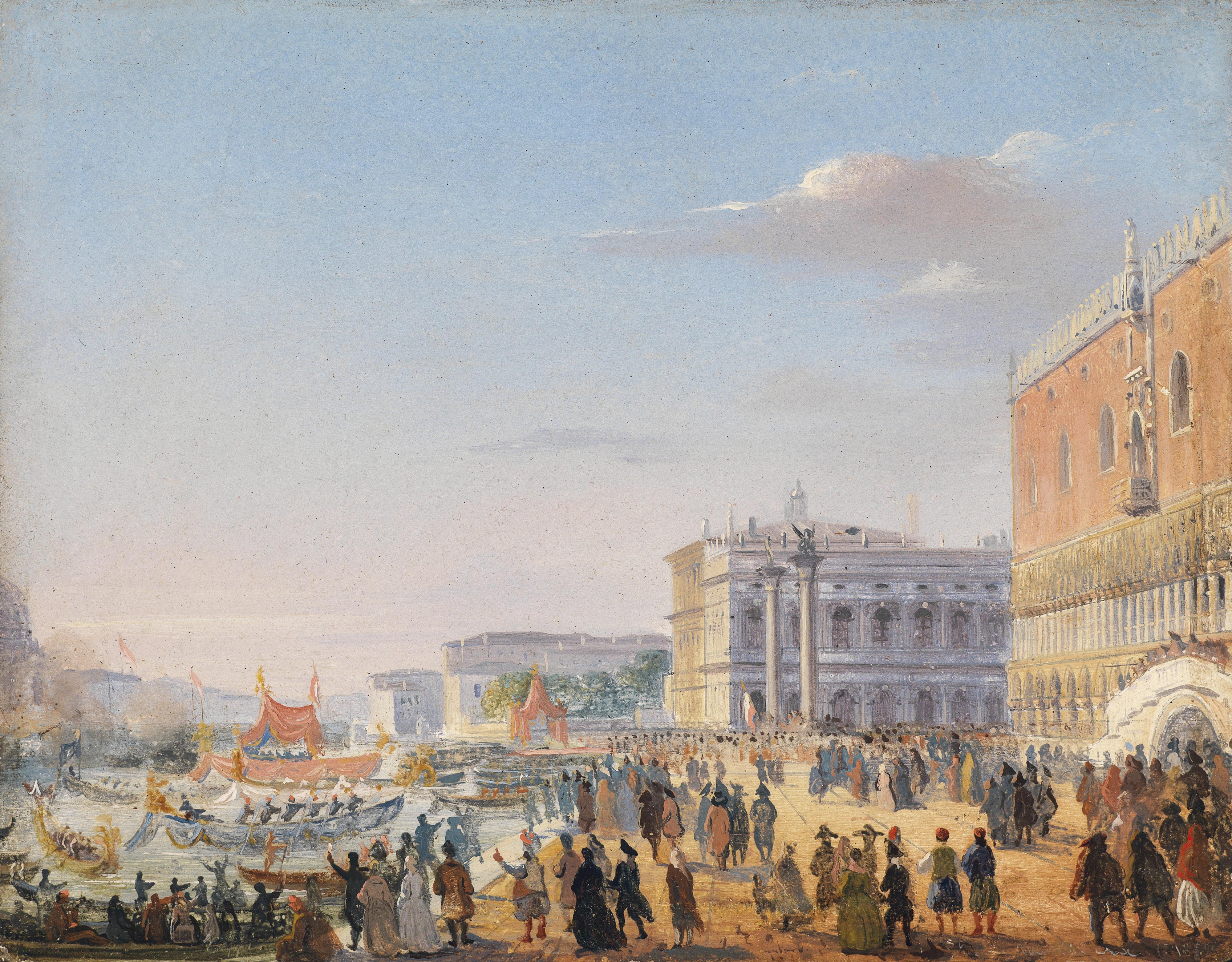 Ippolito Caffi Ankunft Franz Joseph und Elisabeth in Venedig