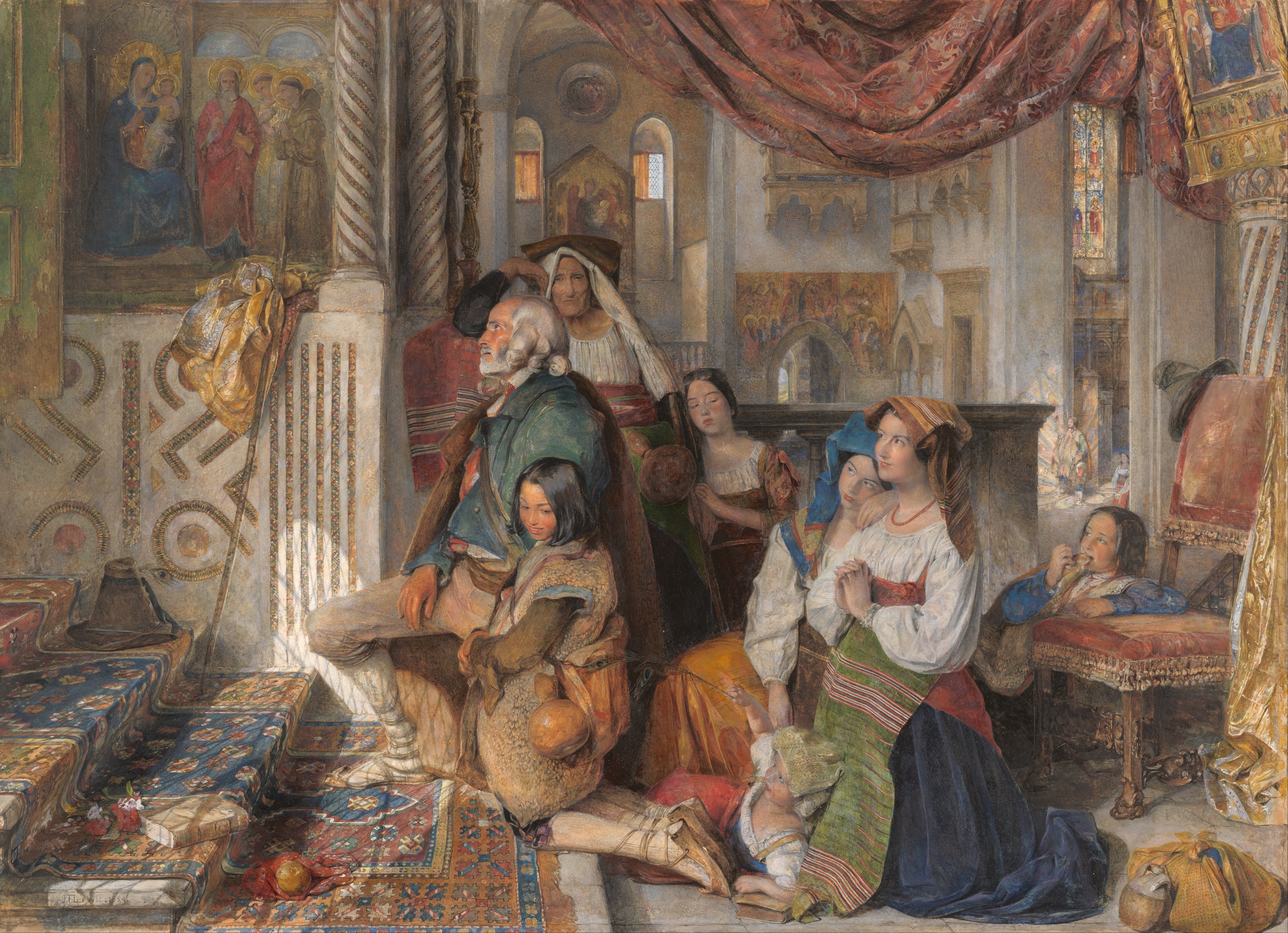 John Frederick Lewis - Roman Pilgrims - Google Art Project