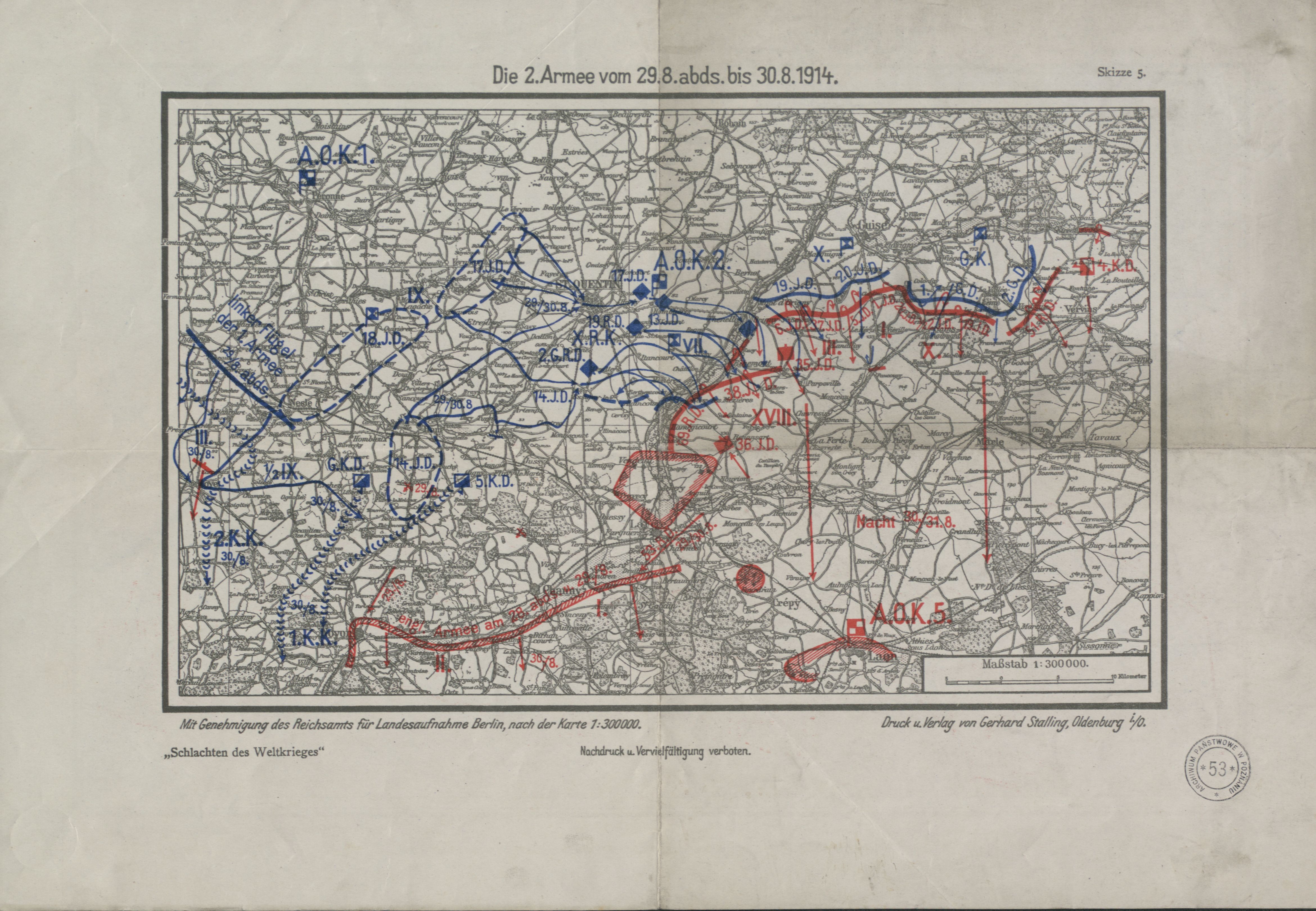 2. Armee vom 29.8. abds bis 30.8.1914