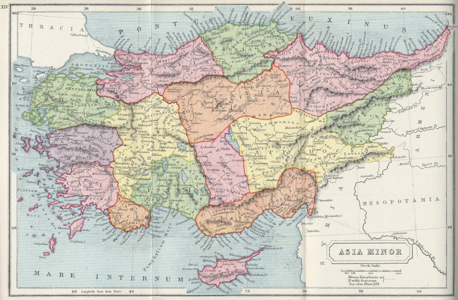 1907 map of Asia Minor-Atlas of Ancient and Classical Geography by Samuel Butler