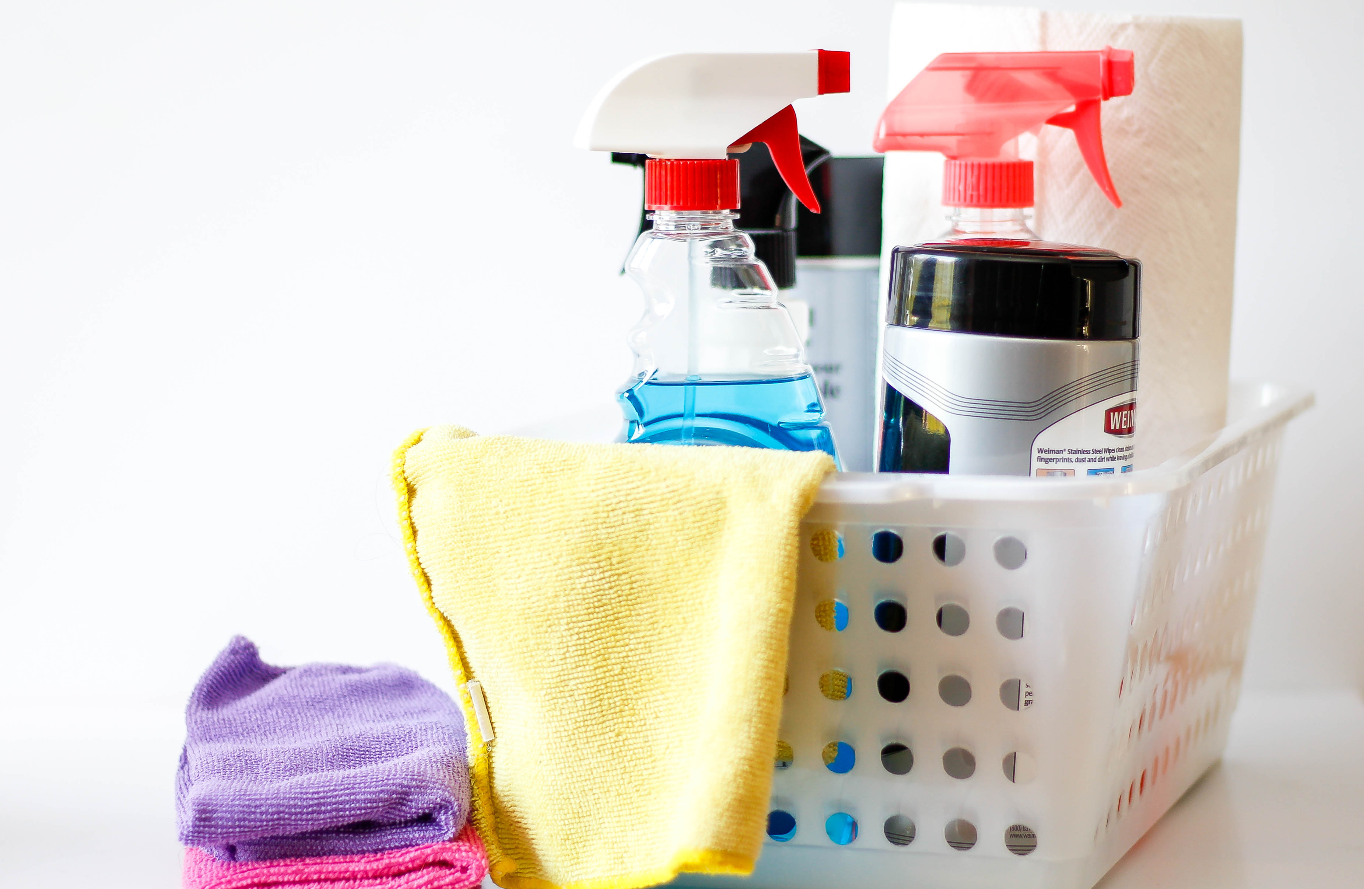 Cleaning Supplies on a White Container (38068984461)