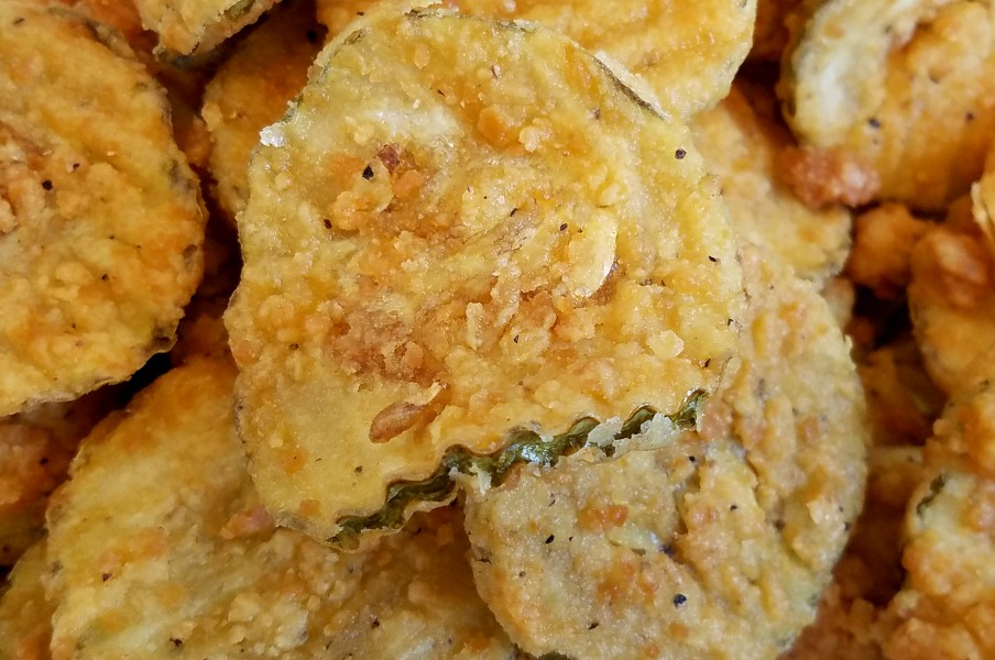 Fried pickles closeup