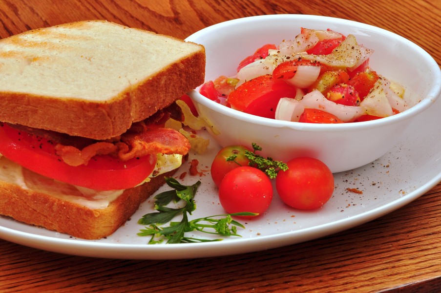 Mmm... BLT and a summer salad (6019387808)