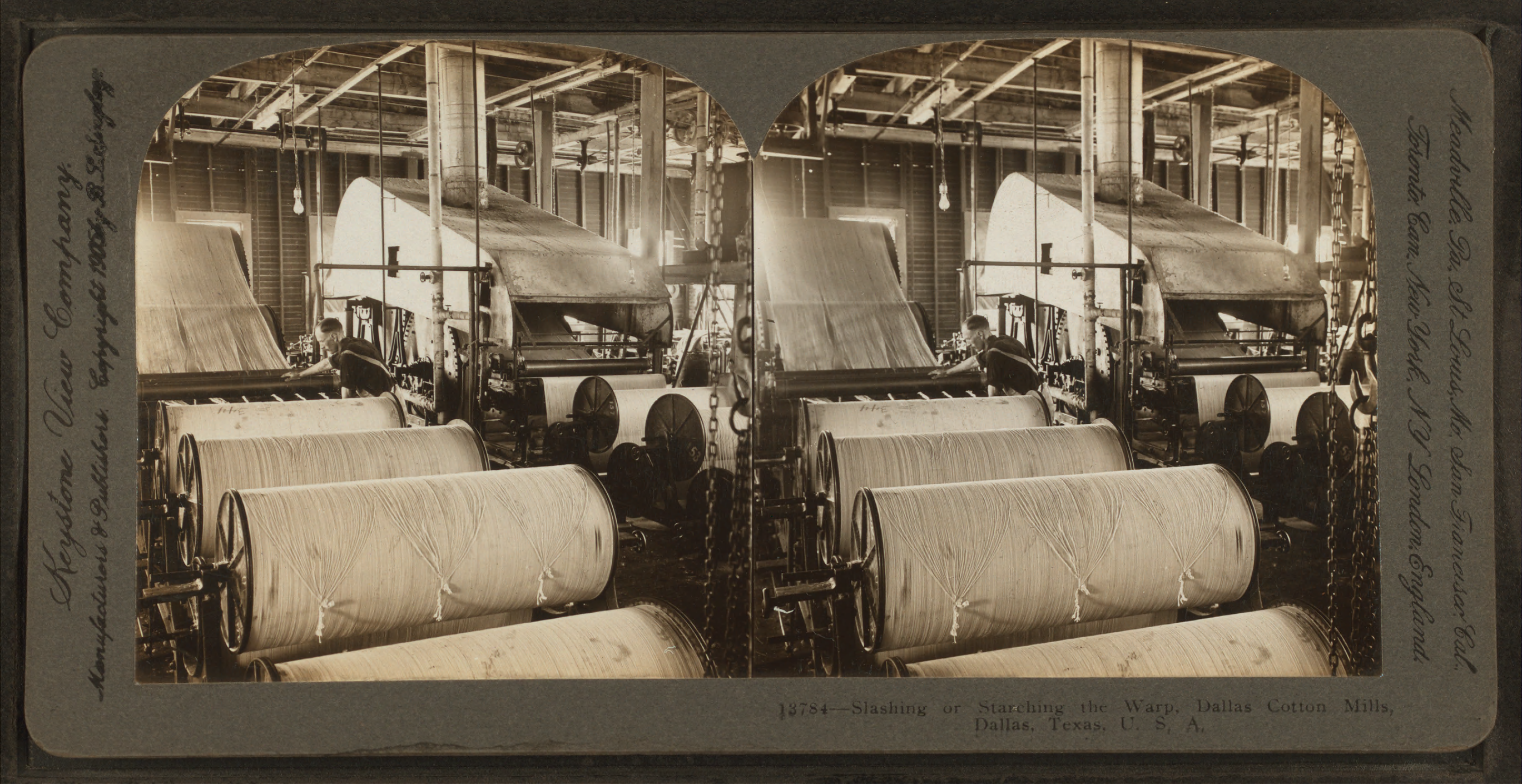 Slashing or Starching the Warp, Dallas Cotton Mills, Dallas, Texas, U.S.A., by Singley, B. L. (Benjamin Lloyd)