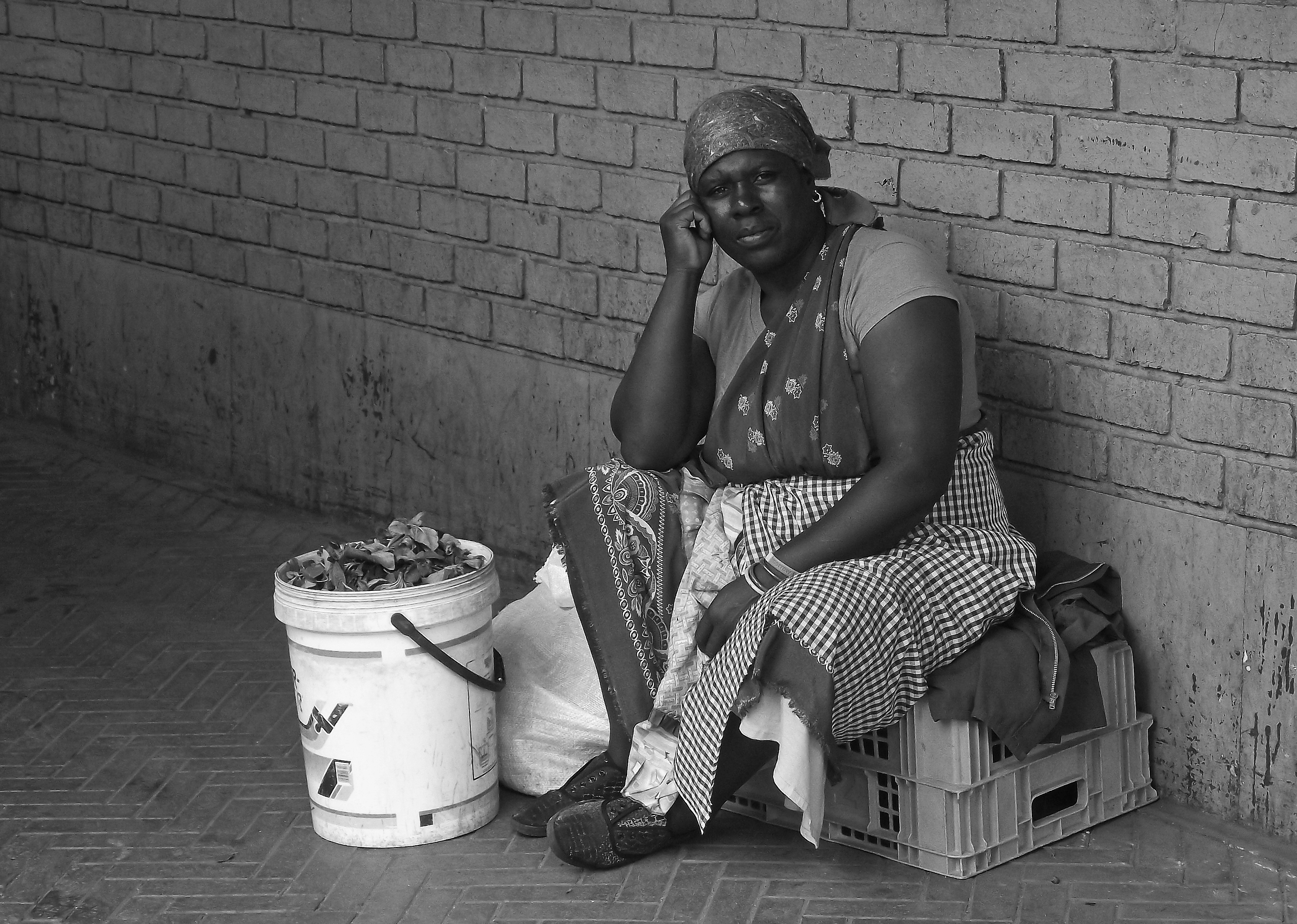 She makes her living my selling fresh produce at an inner city market (Johannesburg CBD, 2010)