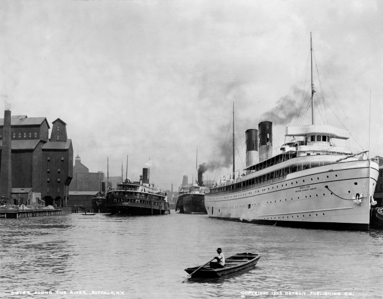 Boats along the Niagara River, Buffalo, New York, ca. 1905