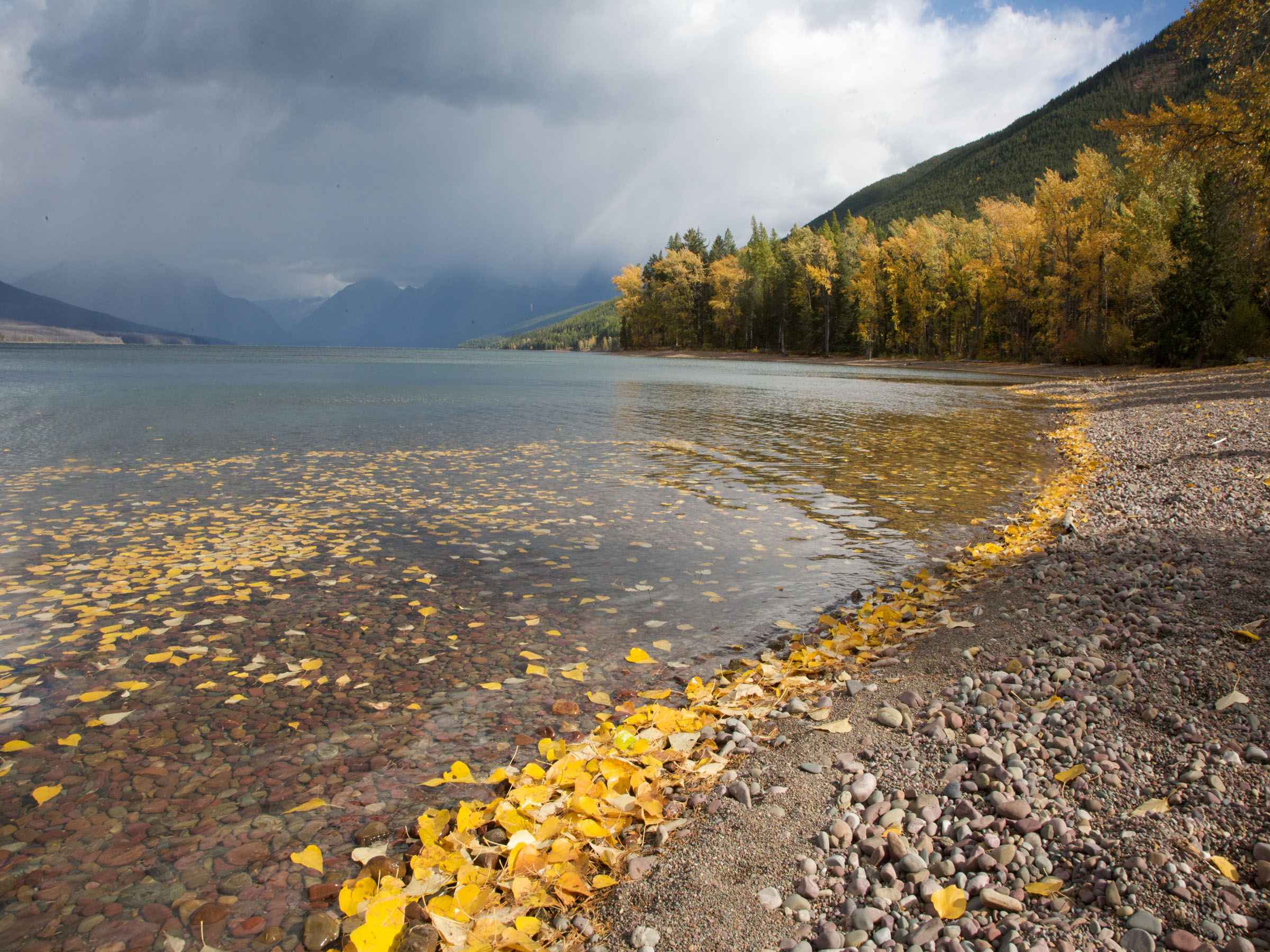 Fall day on lake McDonald