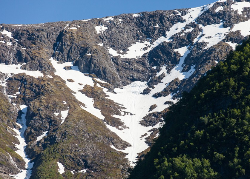 mountains around a branch of the Sognefjord, Norway, near Flåm, June 2014, picture 83