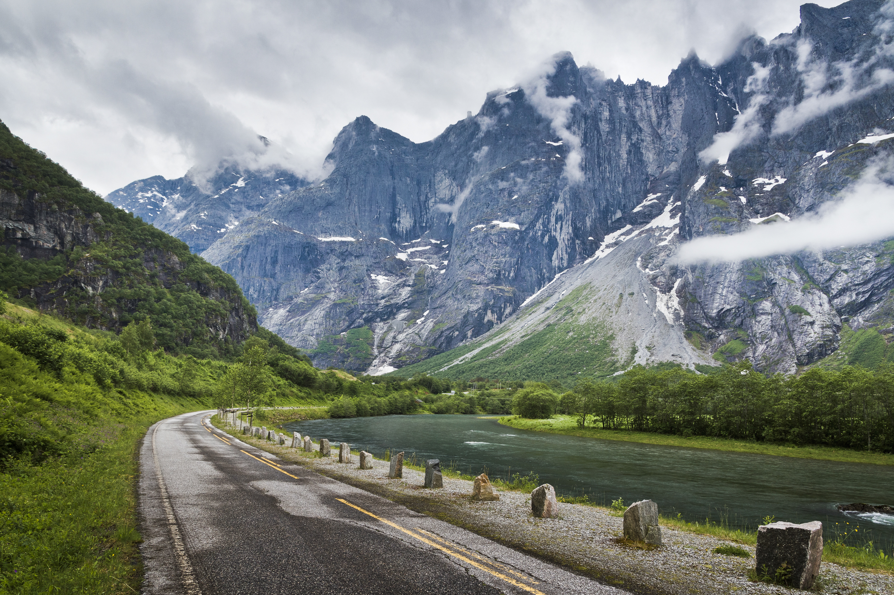 Romsdalen and Trolltindene with some clouds, Møre og Romsdal, Norway in 2013 June