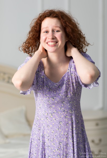 Alina - an 18-year-old girl with natural red curly hair, the first photo session by Serhiy Lvivsky, taken in January 2024, picture 18