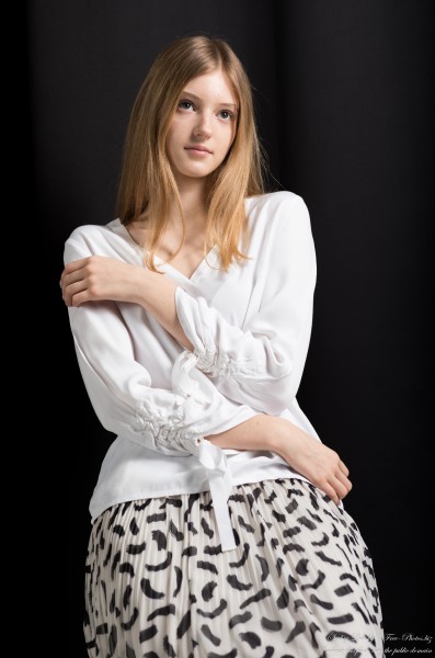 Martha - a 13-year-old natural blonde girl, the third photo session by Serhiy Lvivsky, taken in February 2024, picture 17