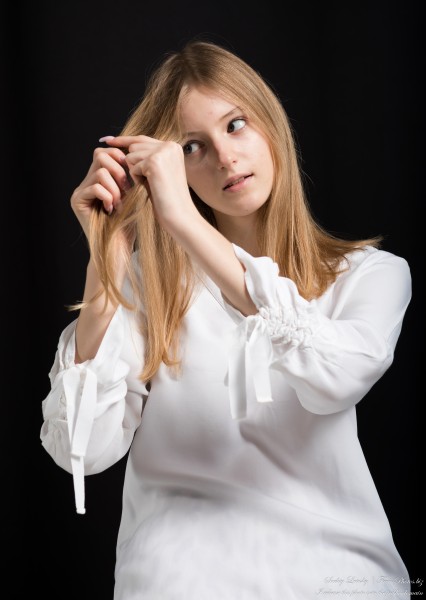 Martha - a 13-year-old natural blonde girl, the third photo session by Serhiy Lvivsky, taken in February 2024, picture 19