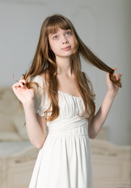Sophia - a 15-year-old girl with grey eyes and natural fair hair, photographed by Serhiy Lvivsky in February 2024, picture 5