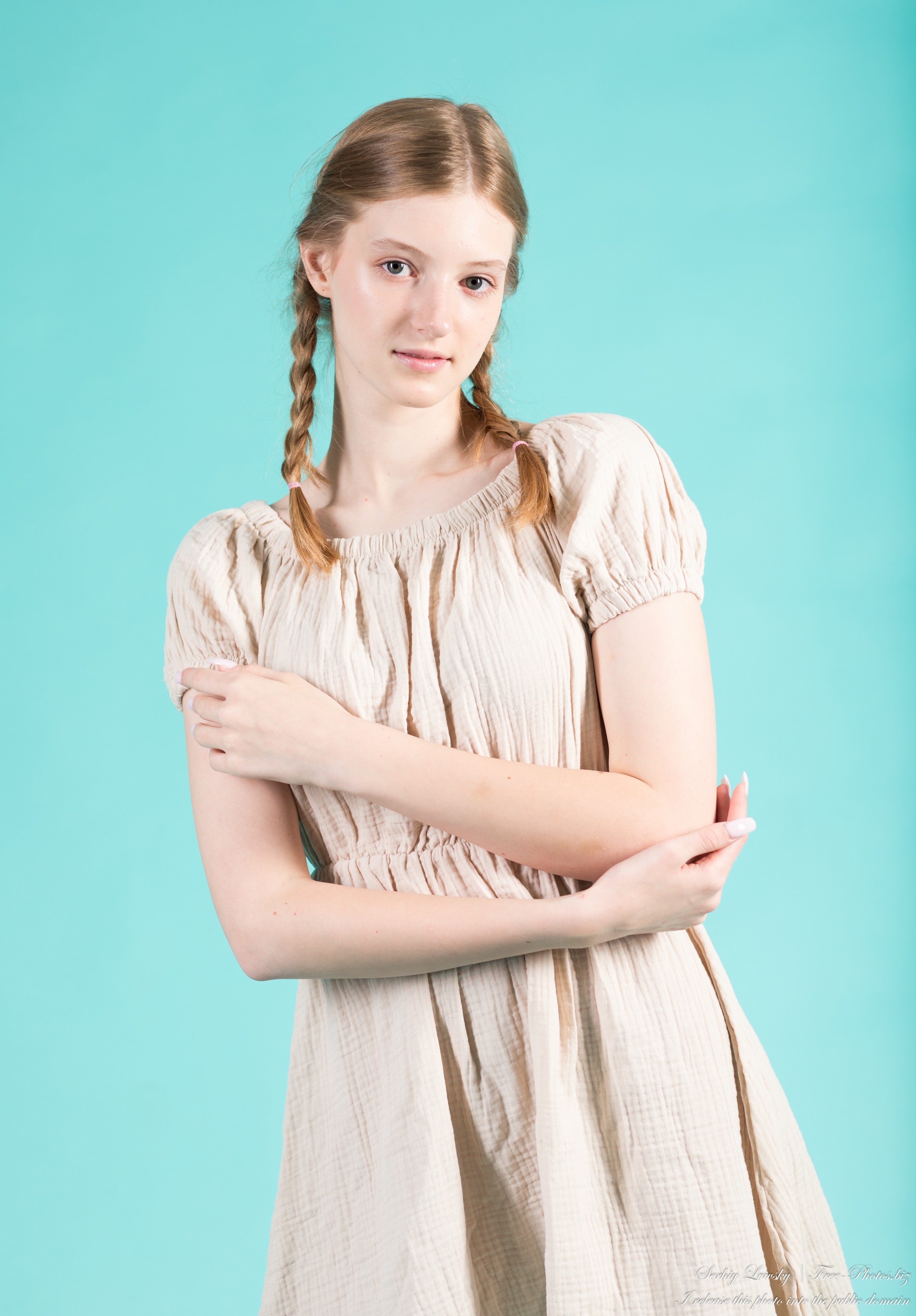 Martha - a 13-year-old natural blonde girl, fifth photo session by Serhiy Lvivsky, taken in May 2024, picture 1