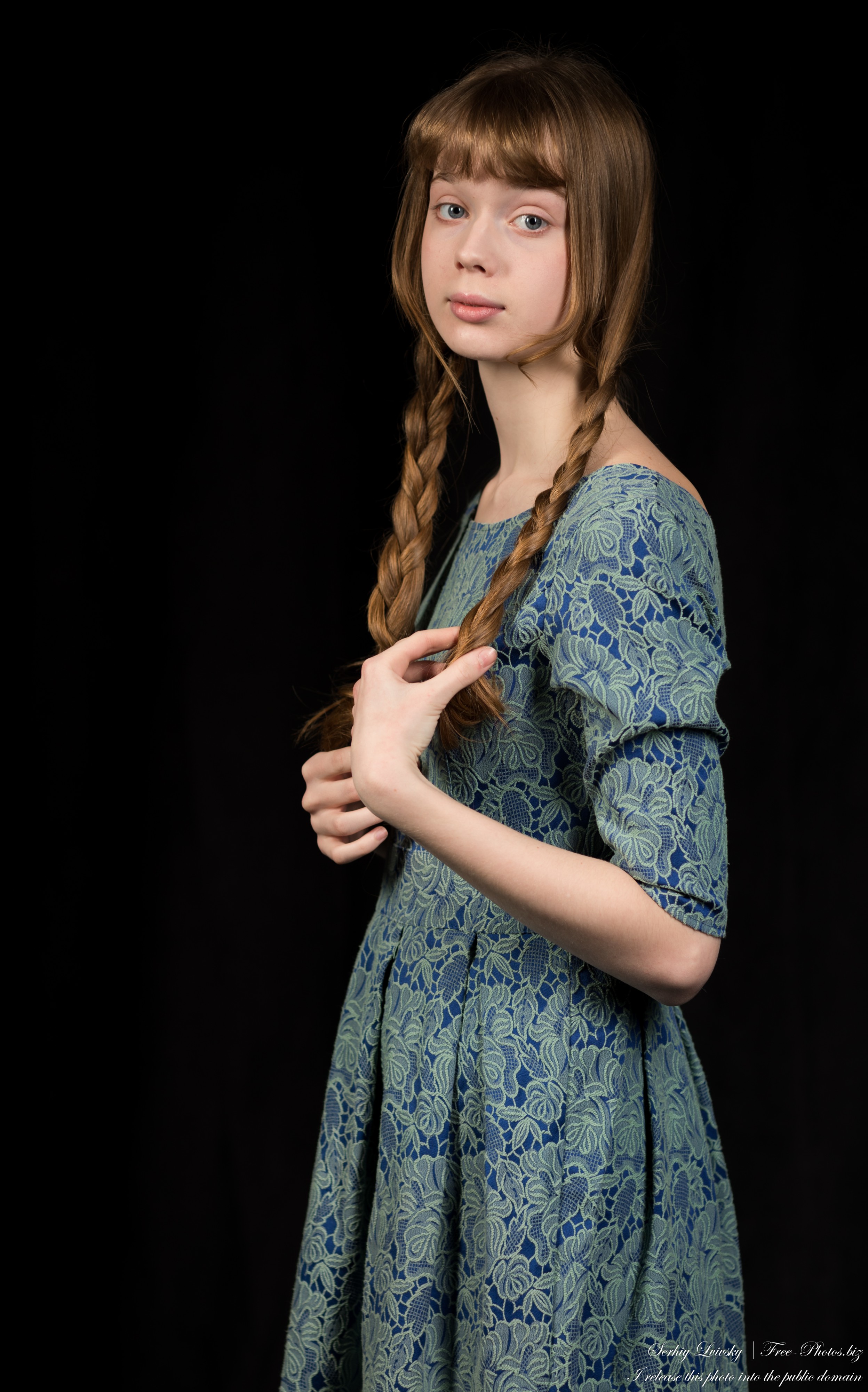 Sophia - a 15-year-old girl with grey eyes and natural fair hair, photographed by Serhiy Lvivsky in February 2024, picture 2